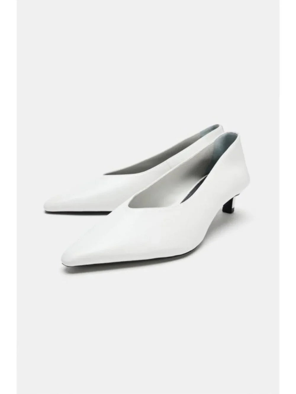 ZARA POINTED LEATHER KITTEN HEEL SHOES 3206/810/850